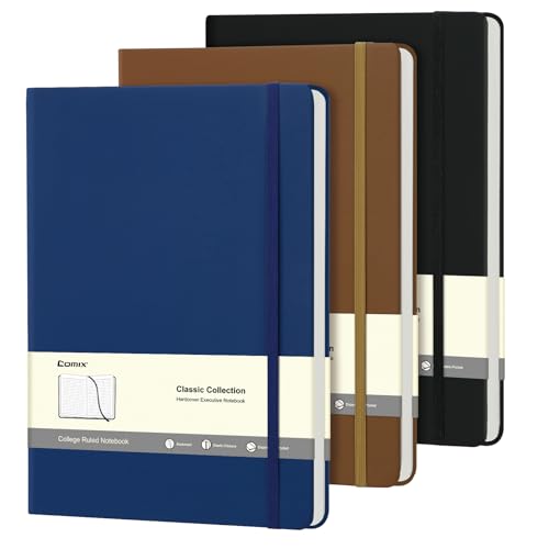 Comix 3 Pack B5 Lined Journal Notebooks, 208 Pages, 6.9 x 9.8 Inches