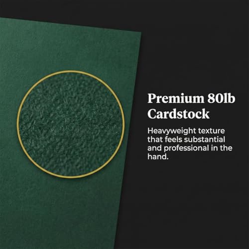 PaperDirect Green Certificate Jackets, 80lb Cardstock, 9.5" x 12" Presentation Holders, Solid Green Document Covers, Graduation, School Recognition, Staff & Volunteer Certificates, Box of 50