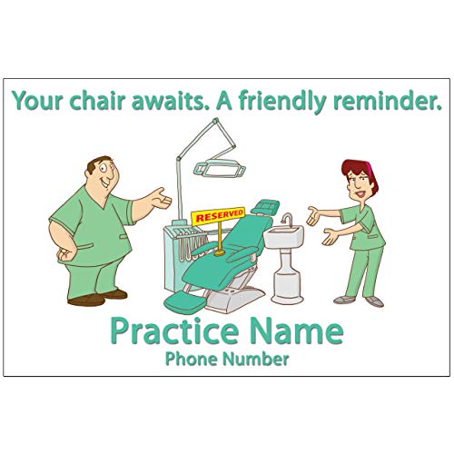 Appointment Reminder Postcards for Dentists. Customize Card Front and Back with Practice Info. 4"x6" Card, Full Color Front with Premium High Gloss UV Coating, Premium 16 Pt. Card Stock (2500)