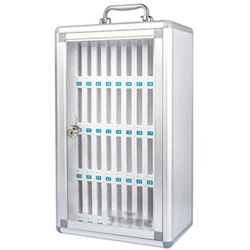 12/24/36 Bit Aluminum Alloy Pocket Chart Cell Phones Storage Cabinet for Cell Phones, Wall-Mounted with A Locked, Can Be Carried by Hand for Classroom Office Factory