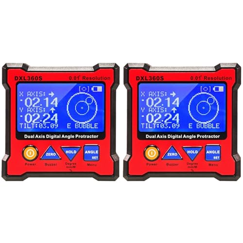 Xgsbvgdhw Dual Digital Angle Protractor Rechargeable Li-ion Battery