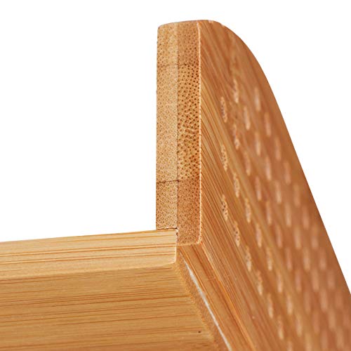 Bamboo Letter Tray, Set of 5, Perforated, Stackable, A4, Office Storage, Study, 7 x 25 x 13 cm, Natural