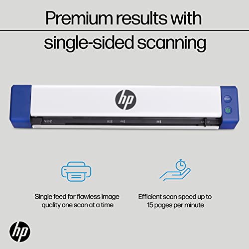 HP Small USB Document & Photo Scanner for Portable 1-Sided Sheetfed Digital Scanning, Model HPPS100, for Home, Office & Business, PC and Mac Compatible, HP WorkScan Software Included