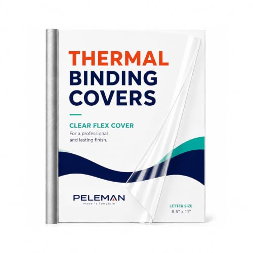 Peleman Thermal Binding Clear Covers with Steel Spine –for Thermal Binding Machines – Formerly Unibind – Used in Real Estate, Education and Various Businesses (Aluminum, 20 Sheets Max - 110/boxes)