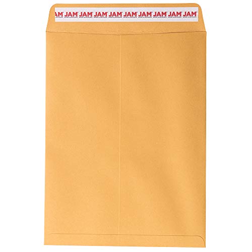 JAM PAPER 9 x 12 Open End Catalog Premium Envelopes with Peel and Seal Closure - Brown Kraft Manila - Bulk 500/Carton