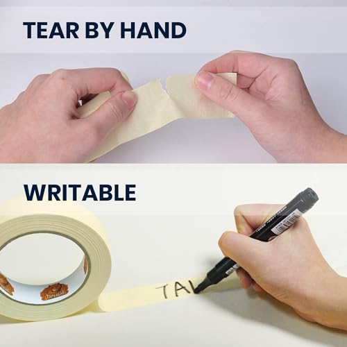 TAPEBEAR General Purpose Masking Tape Beige White 0.7" x 60Yards x 60Rolls