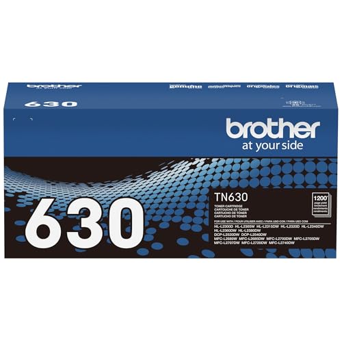Brother Genuine Standard Yield Toner Cartridge, TN630, Replacement Black Toner, Page Yield Up to 1200, Amazon Dash Replenishment Cartridge
