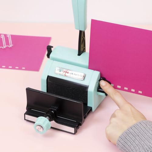 Craftelier - Zutter Bind It All Binding Machine with Extendable Arm | Ideal for Binding with Ring Bindings from 0.3125 cm (5/16") to 3.12 cm (1 1/4") | Turquoise and Black Colour