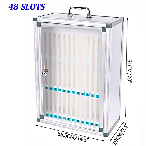 Dntum Slot Box,Storage Box,Office Storage,Lock Box Phone,Key Lock,Phones Holder Storage Box,Wall-Mounted,Silver48Slots