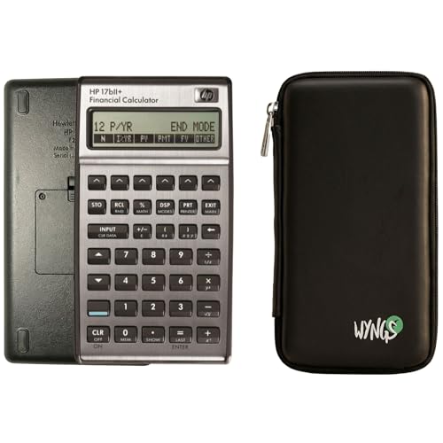 HP 17B II Plus/Hewlett Packard 17BII+ Financial Scientific Calculator + WYNGS Protective Case Black