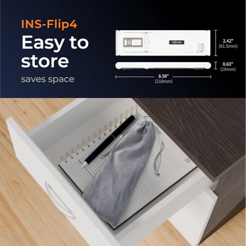 INSWAN INS-Flip 4 Foldable 4K 13MP Document Camera, LED, Mic,Light 0.67 lbs