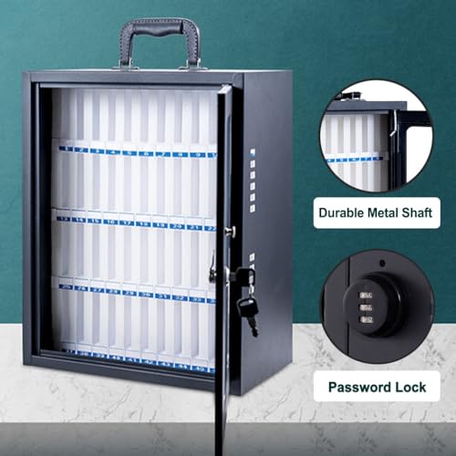 PetterShop Stainless Steel Wall Mounted Phone Boxt,Phone Storage Cabinet,with Lock & Soft Lining, Pocket Chart Cell Phone Holder for Classroom (Color : Black, Size : 60)