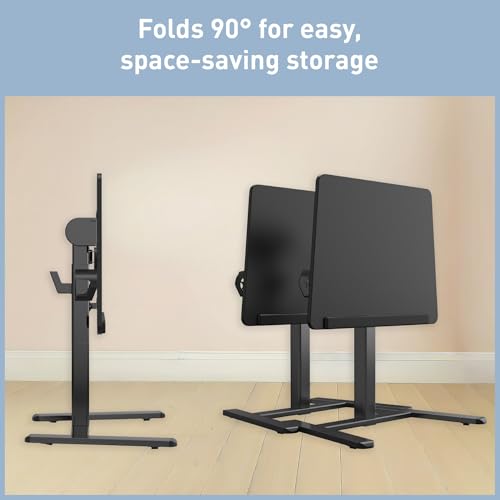 Realspace® 26" W Sit-to-Stand Compact Desk/Laptop Cart Mobile Workstation, 42-1/8"H x 26" W x 20" D, Black, BIFMA Compliant