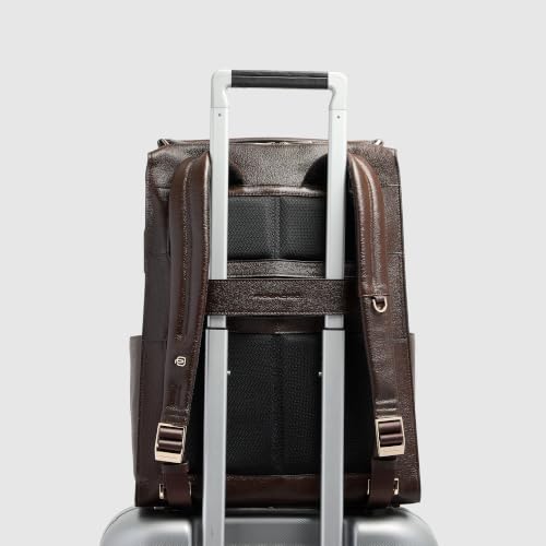 Piquadro - Leather Backpack Laptop 15.6" - Women - Brown