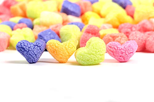 Bubblefast! Brand FunPak Plant Based Biodegradable Packing Peanuts, 1.5 cu ft Bag, Compostable (Hearts-Rainbow)