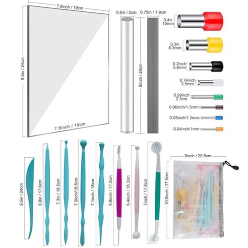 UOHLCX Polymer Clay Auxiliary Tools 22-piece Manual DIY Plate Action Figure Cutting molds Set
