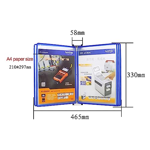 XSMYdpUS Office Folders, Catalog Display Rack, A4 Folder Wall-Mounted File Holder, with 5 A4 Paper Size Pockets,Desktop Flip Display Folder, for Storing and Di