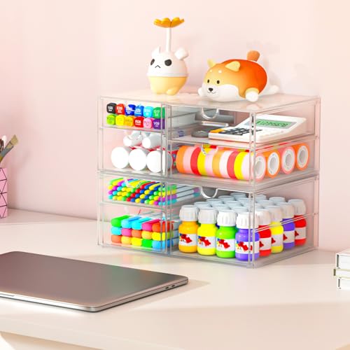 caktraie 30-Drawer Acrylic Storage & Makeup Organizer for Desk