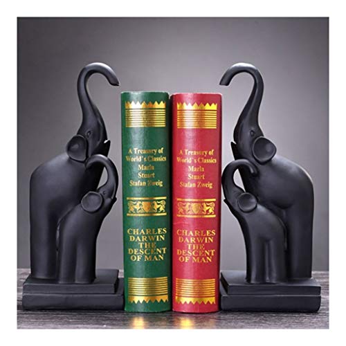 Book Ends Bookends for Heavy Books Creative Desk Stands Bookend Holder Home Decoration Office School Supplies Gift Student Bookends Books Support (Color : Black)