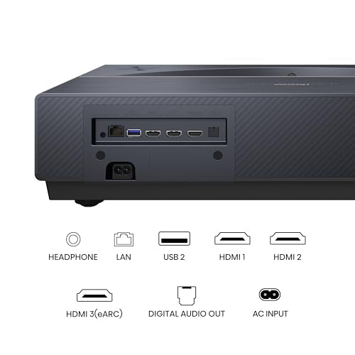Hisense PT1 Ultra Short Throw Triple Laser Projector, 4K UHD, Google TV, 80'' - 150'', 2500 Lumens, 3000:1 Contrast, IMAX Enhanced, Dolby Vision & Atmos, 3D, 240 High Refresh Rate