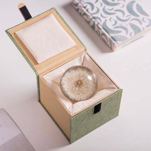 Paperweight Dandelion Dream Ball. Crystal Wishing Ball. Unique Paperweight Made of Dandelion. Gift for Women Men (Mom, Dad, Teacher), Birthday, Wedding, Valentine's Mother's. (8CM)