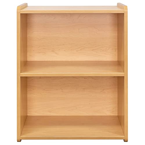 Tot Mate Single-Sided 2-Shelf Storage Cabinet for Kids and Toddlers, Free-Standing Wooden Bookshelf for Classroom, Preschool, 24" W x 30.5" H (Maple, Ready-to-Assemble)