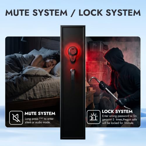 Kaer 4-5 Biometric Gun Safe for Rifles and Pistols,Long Rifle Safe for Home
