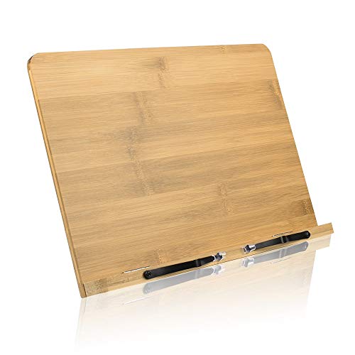 Reading Stand Adjustable Bamboo Book Stand Foldable Desktop Reading Holder