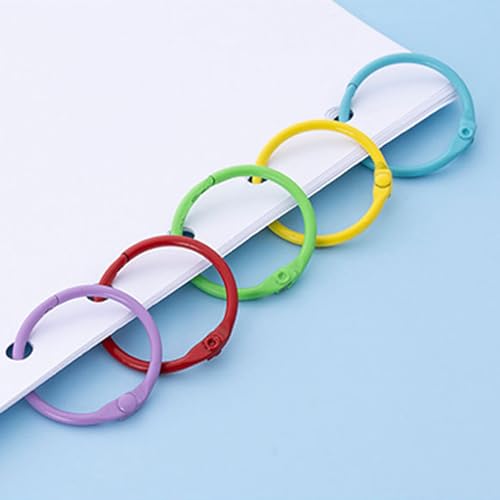 Binder Rings, 20 PCS Diameter 3cm Book Rings Metal DIY Binder Ring for Home School Office Booklets Cards File,red