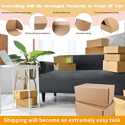 Shipping Boxes, 60Pcs khaki 12x9x4in Corrugated Cardboard Box