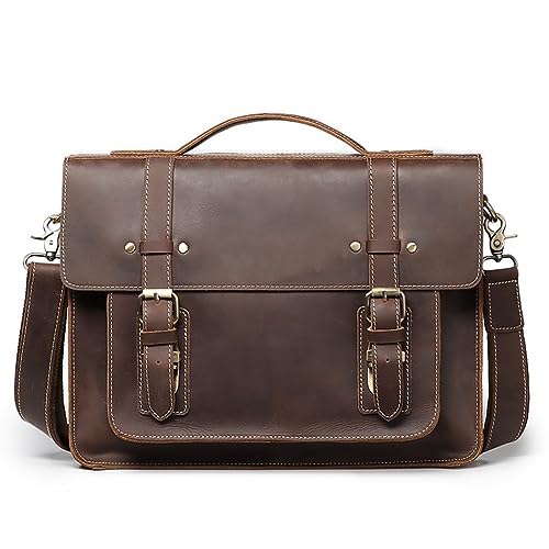 ZUIAI Men Briefcase Business Messenger Bags Male Vintage Shoulder Bag Men's Large Laptop Travel Bags