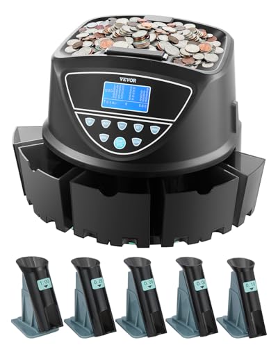 VEVOR Upgraded Coin Counter, Coin Sorter and Wrapper Machine with Handle