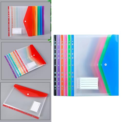 folders 6 Pack Plastic Binder Pocket Document Storage