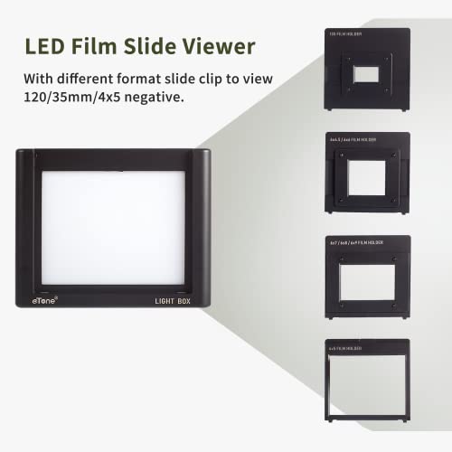 eTone Slide and Film viewer, digitizing/scanning/Copying. Light Box Scanner with 10 Adjustable Brightness USB Interface. Comes with 10x Lens.