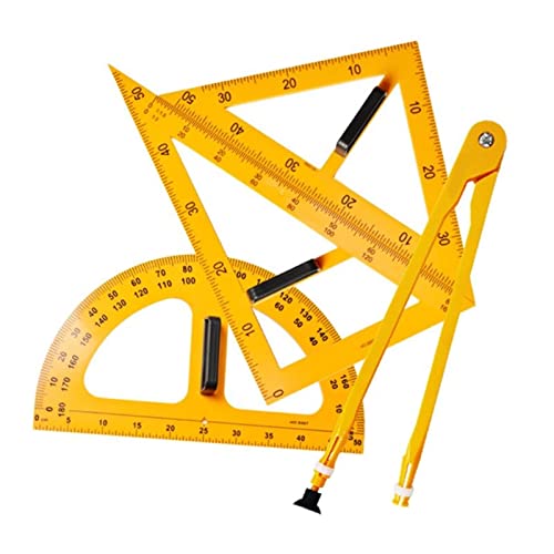 Geometry Set Compass for Geometry - Multifunction Teaching Ruler Set Triangle Compasses Protractor Measurement Math Tools Drawing Tool