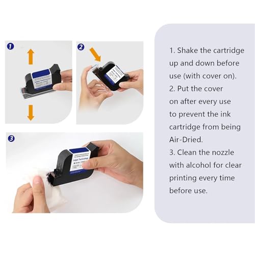 SHIHUANI 1200PDI Industrial Handheld Inkjet Printer with 6.5 Inch Touchscreen for Text QR Code Logo(Ink Cartridge 1pc)
