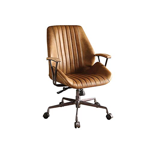 Mid-Back Executive Leather Armrest Desk Chair, Computer Desk Chair, Office Chair with Lumbar Support for Executive or Home Office
