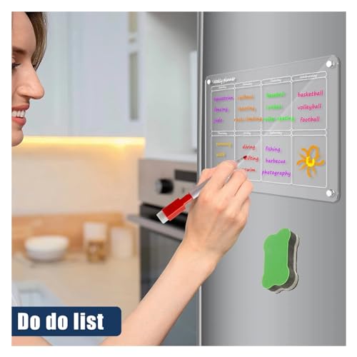 Magnetic Calendar Fridge Transparent Dry Erase Calendar Board(Calendar)