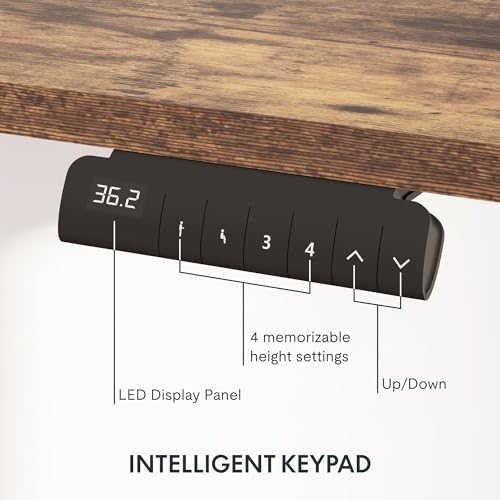 FLEXISPOT E6 3-Stage Dual Motor Electric Standing Desk 55 x 28 Sit Stand Up Desk, Holds 220 lbs, Adjustable Height w/Memory Presets, One-Piece Special Walnut Desktop & Black Frame, Ships in 2 Boxes