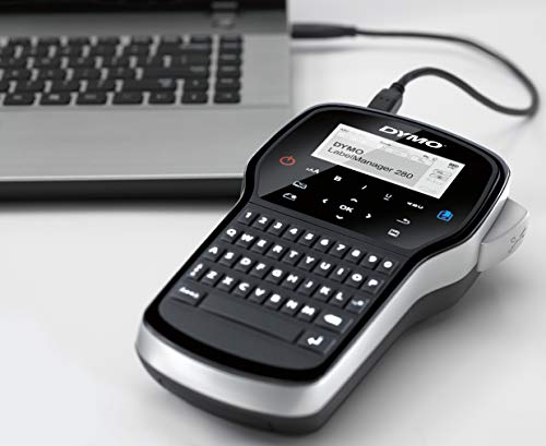 DYMO Label Maker with Adapter LabelManager 420P High-Performance Label Maker Rechargeable PC and Mac Connectivity Bright Backlit Display Easy-to-Use Portable For Home & Office Organization