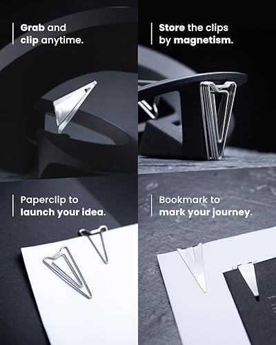 Novium Shuttleport Space-Themed Magnetic Clip Holder That Makes Clip Hover - Unique Office Desk Decor For Space Lovers (Standard Version)