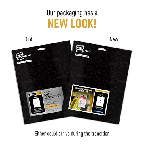 Avery UltraDuty Printable Plastic Hang Tags, 5.5" x 2.83", White Blank Tags, 50lb Pull-Strength, 60ct (62400)