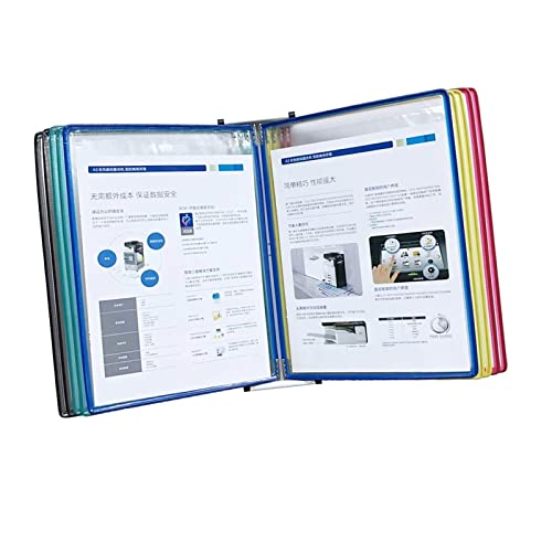 NUHSLF Wall Mount Reference Organizer - Catalog Display Rack, PVC and Metal Wall Mount Display Stand | 10 A4 Pockets | for Consultation and Presentation of Documents, Menu Displ(Multicoloured)