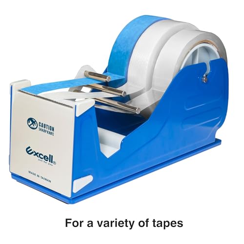 by Excell Deluxe Triple Extra Wide Metal Multi-Roll Desktop Tape Dispenser