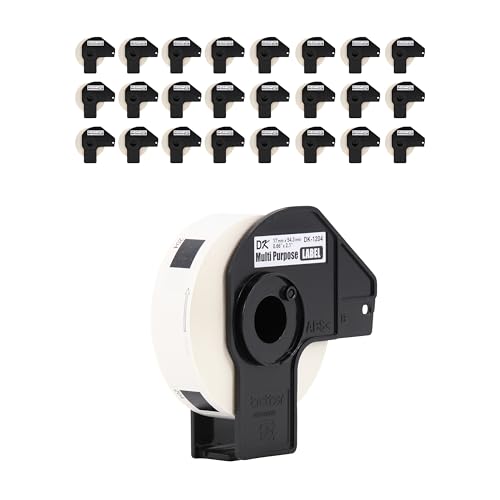 Brother Genuine DK-120424PK Multipurpose Paper Labels, Die-Cut 0.66" x 2.1", Engineered for Excellence, 400 Labels Per Roll, 24 Rolls per Box, White, for use with Select Brother QL Label Printers