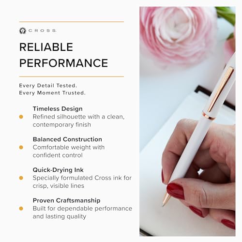 Cross Century II Pearlescent White Ballpoint Pen, Medium Point, Black Ink
