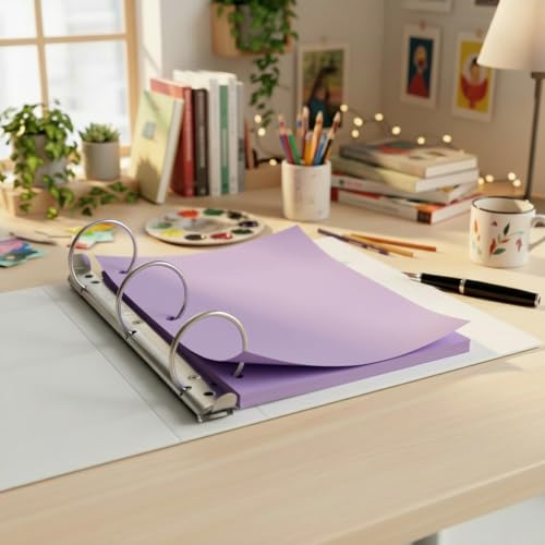 Copy Printing and Writing Colored Paper, 20 Pound - 75 Gsm, 8.5"x11" 3 Hole Punch, 500 Sheets per Ream. (Lavander/orchid)