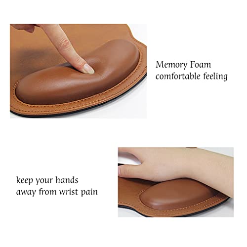 TBNLASS Leather Pad Keyboard Wrist Rest Ergonomic Hand Mats Rubber Base(White-Patch Five-Pointed star4)