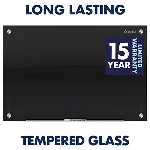 Quartet Magnetic Dry Erase Board, 72" x 48" Glass Whiteboard for Wall, Infinity, Black (G7248B)