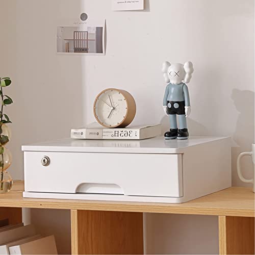 SDVantage Solid Wood Desktop File Cabinet with Lock Flat File Cabinet Storage for Desktop Nization and Data Security Desktop Storage Box with Dividers for Office Supplies and Docum,A1 Drawer